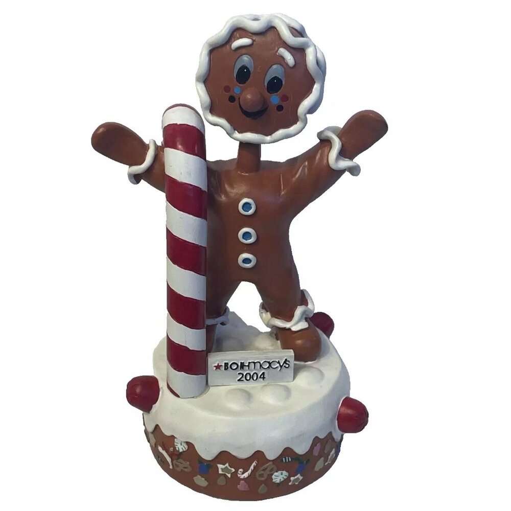 Bon-Macy's 2004 Collectible Benji the Gingerbread Boy Figure Bobble Head Christm